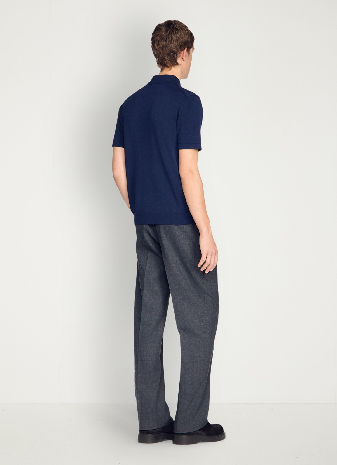 Sandro Fijngebreide trui met polokraag - achterkant royal blue / blauw