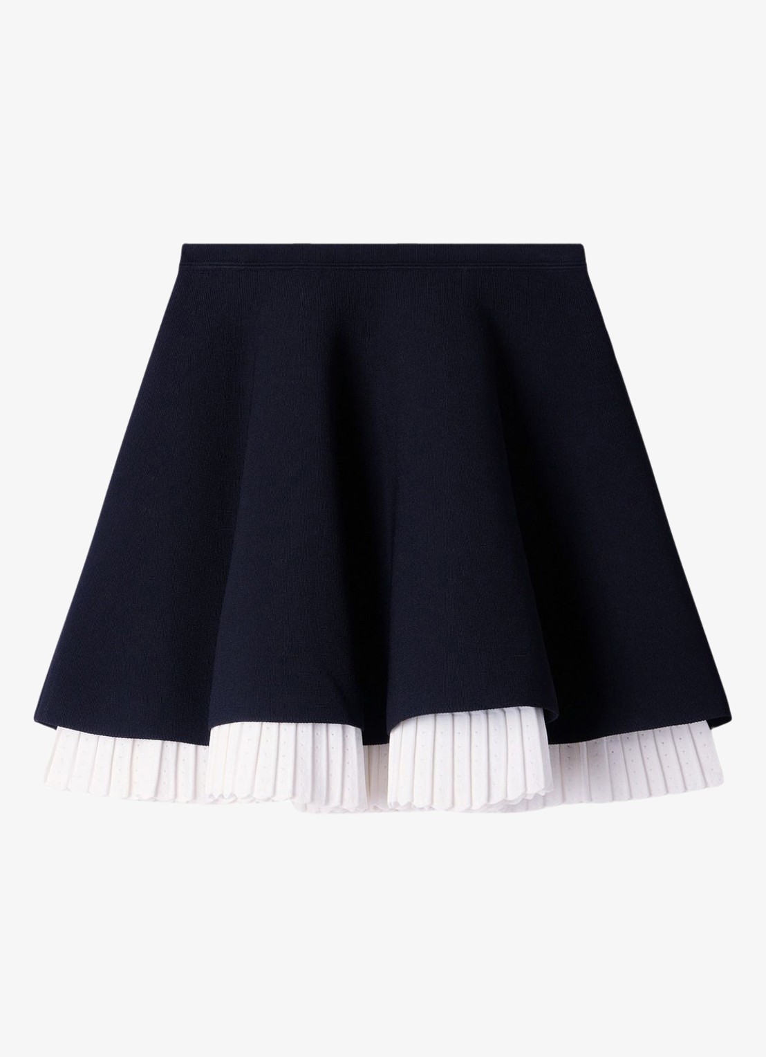 Sandro Gebreide mini rok met plooien - voorkant zwart