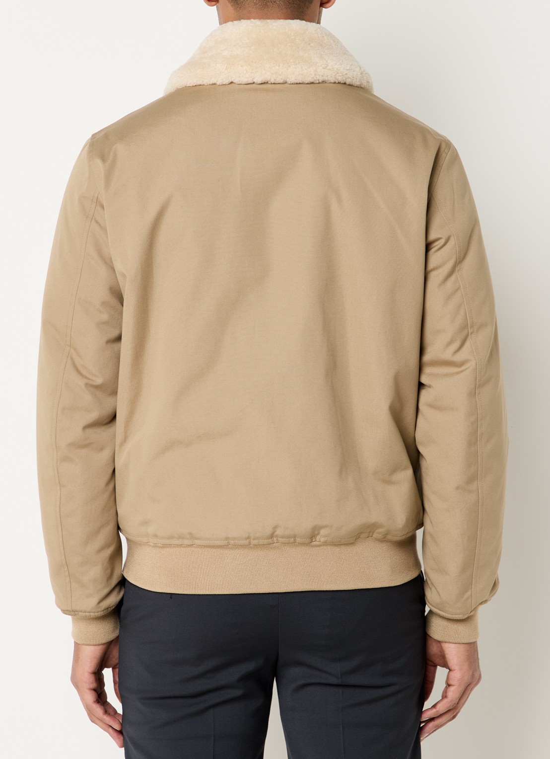 Sandro Gewatteerd jack met afneembare kraag - achterkant donkerbeige