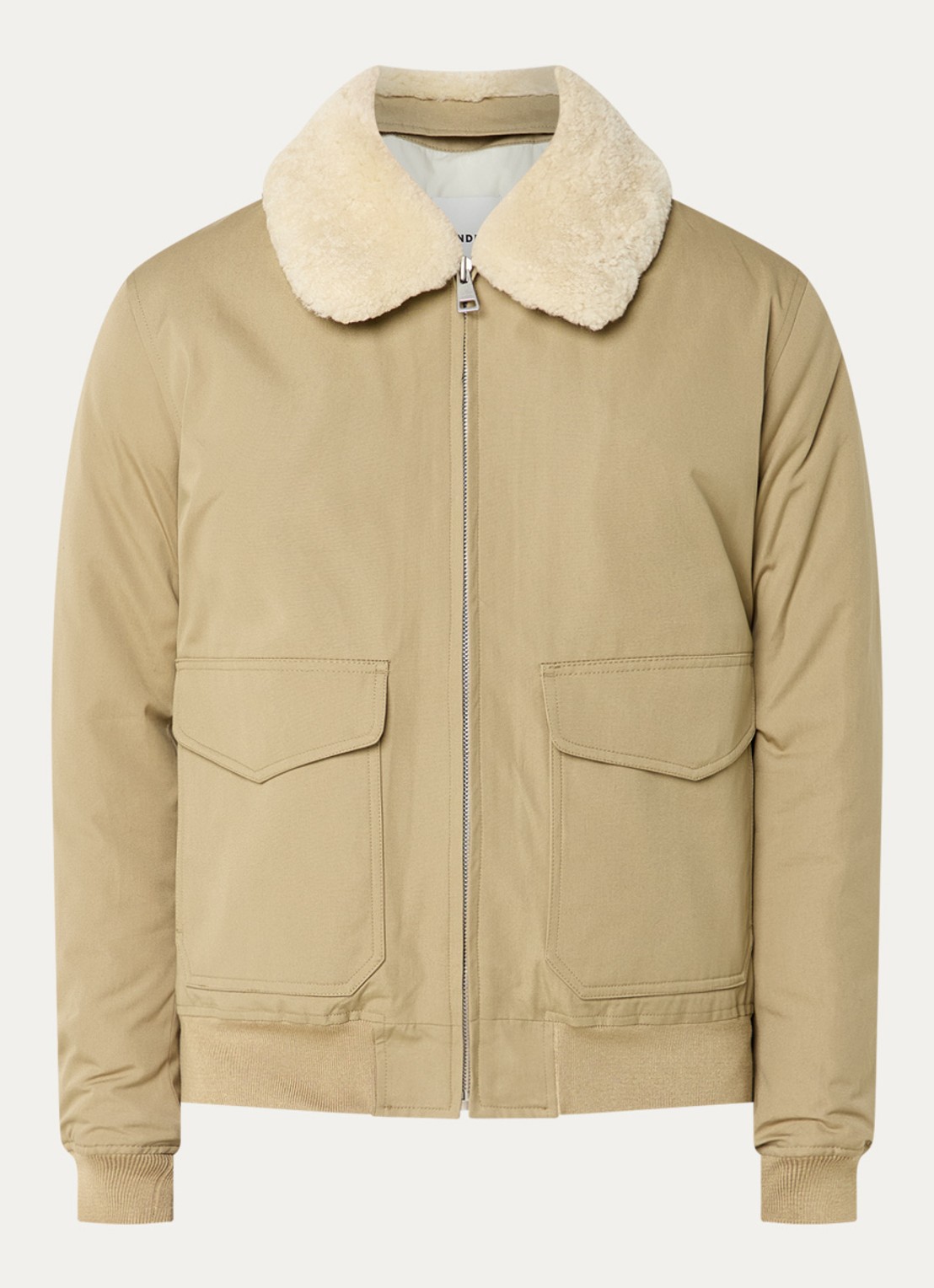 Sandro Gewatteerd jack met afneembare kraag - voorkant 2 donkerbeige