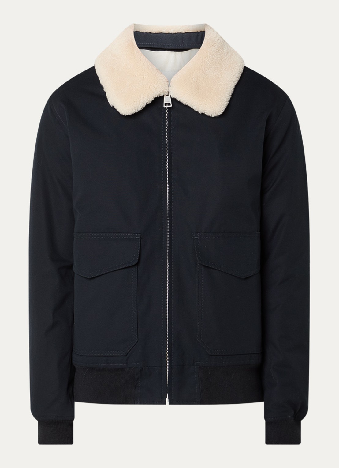 Sandro Gewatteerd jack met afneembare kraag - voorkant 3 donkerblauw