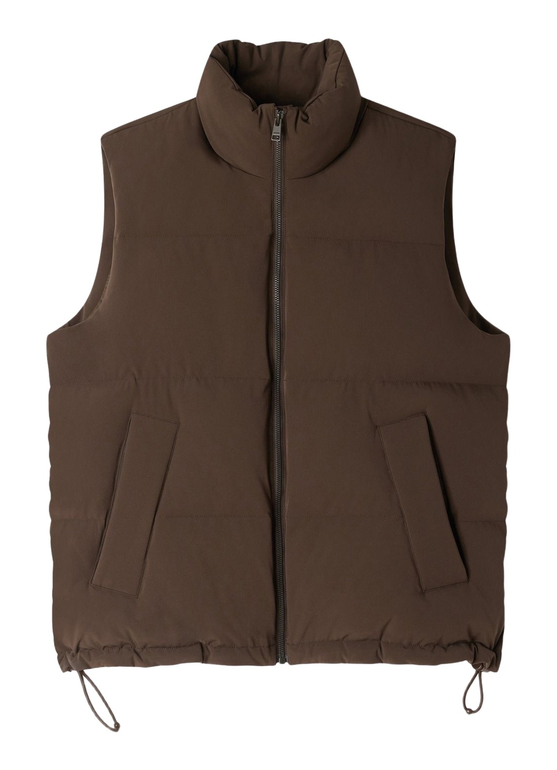 Sandro Gewatteerde bodywarmer met steekzakken - voorkant khaki