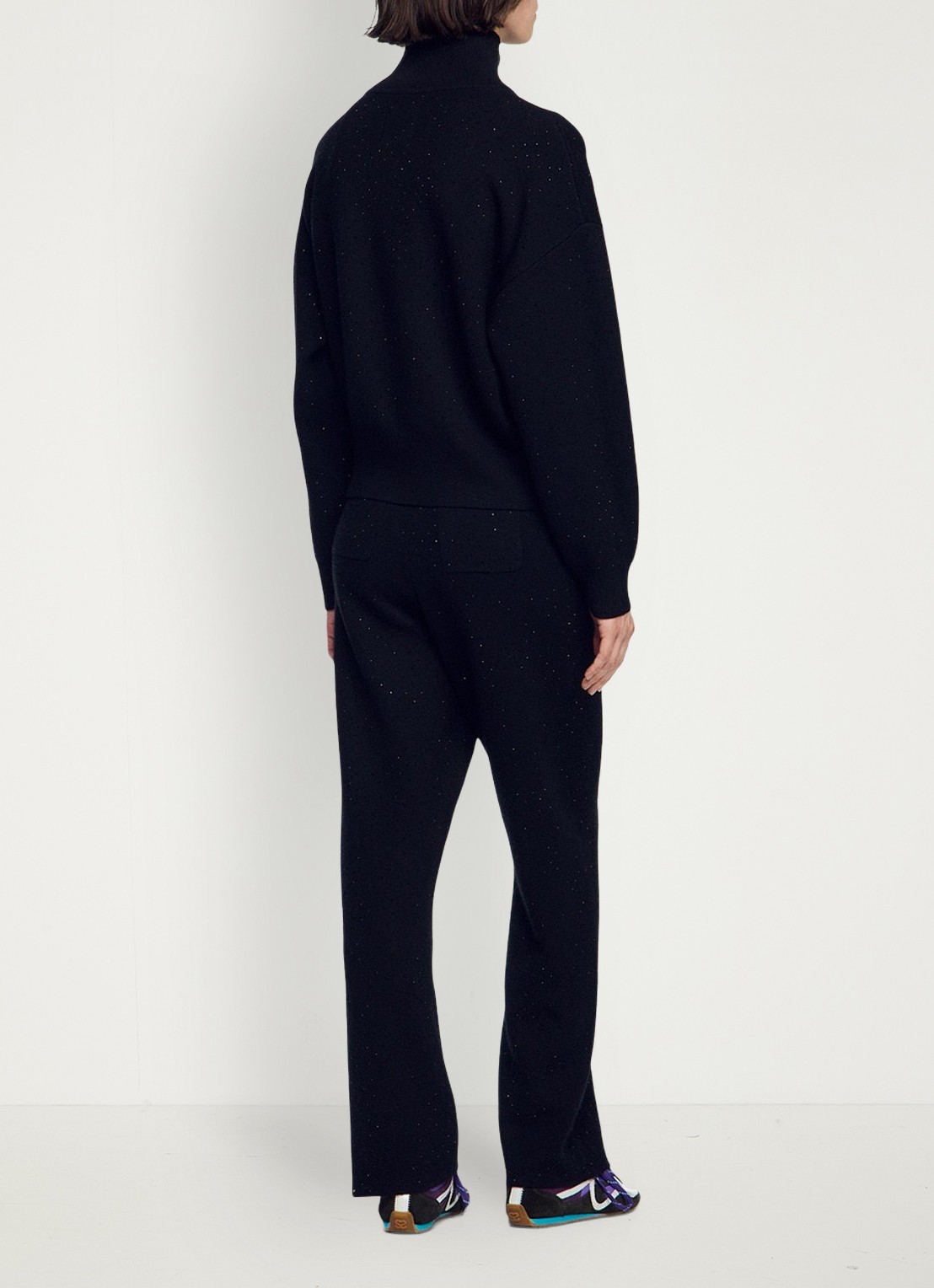 Sandro Grofgebreid vest met strass - achterkant 4 black / zwart