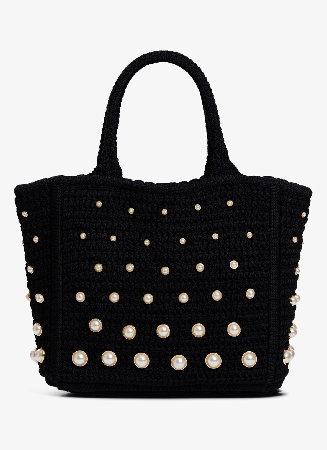 Sandro Handtas van crochet met studs - achterkant 4 zwart