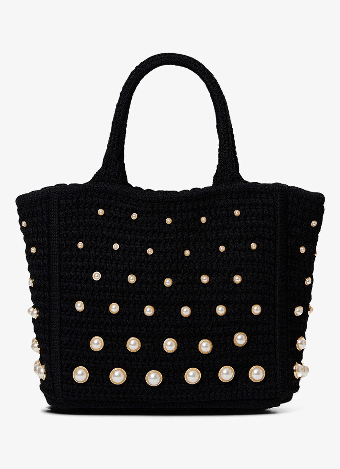 Sandro Handtas van crochet met studs - voorkant 5 zwart
