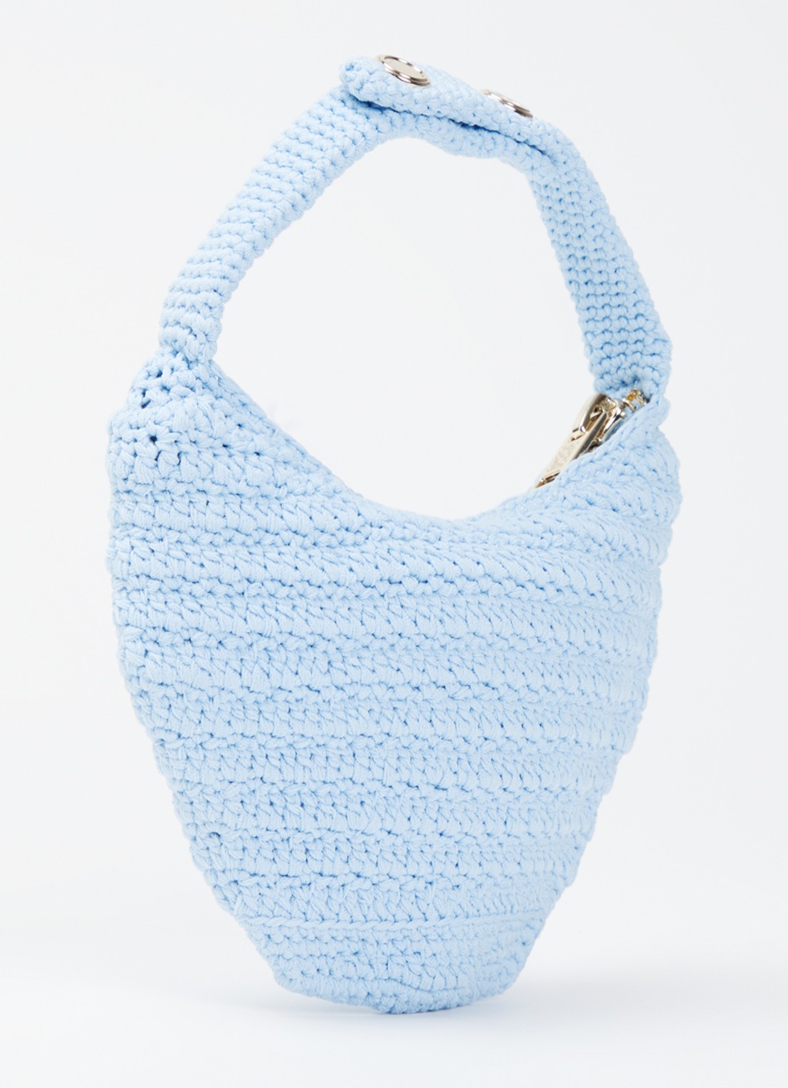 Sandro Handtas van crochet - achterkant 2 lichtblauw