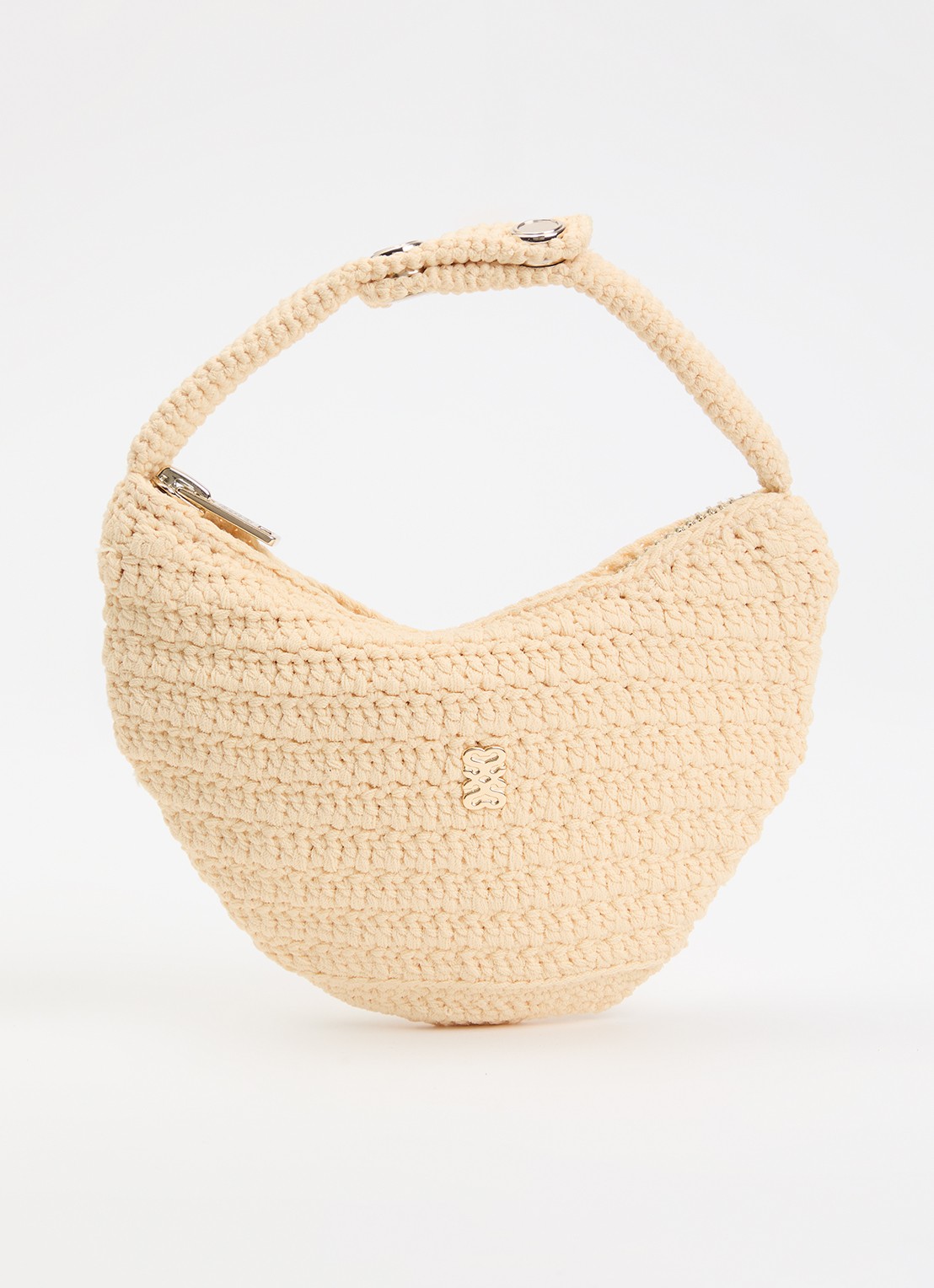 Sandro Handtas van crochet - voorkant beige