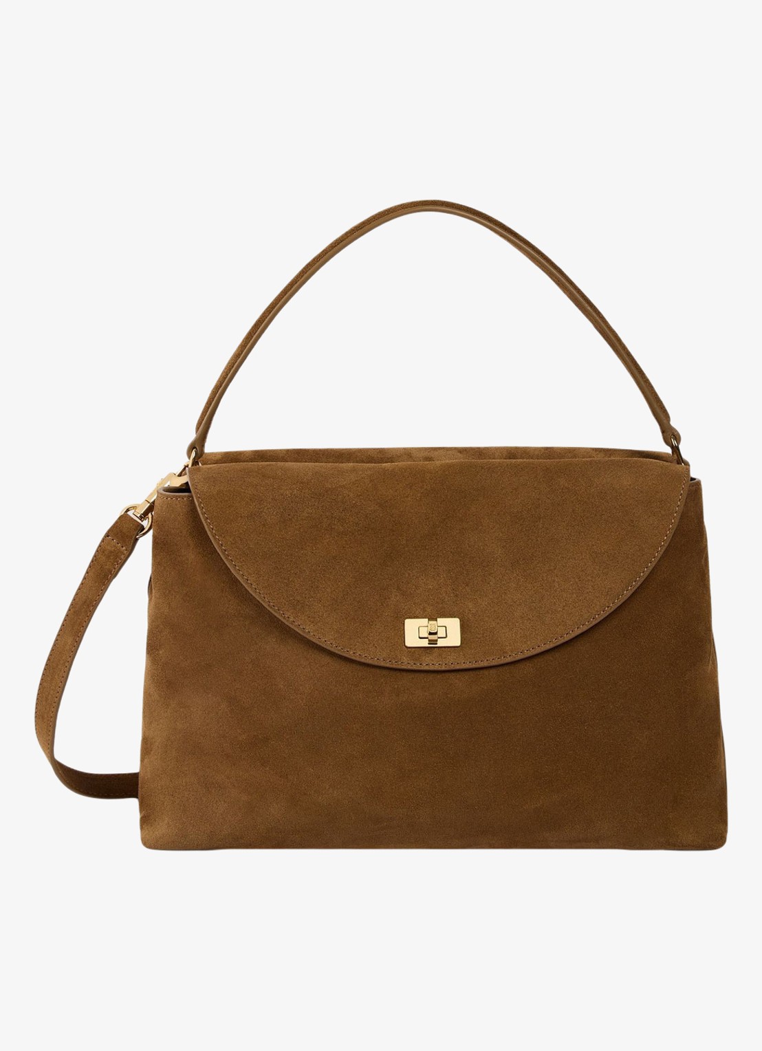 Sandro Handtas van suède met verstelbare en afneembare schouderriem - achterkant 5 beige / beige