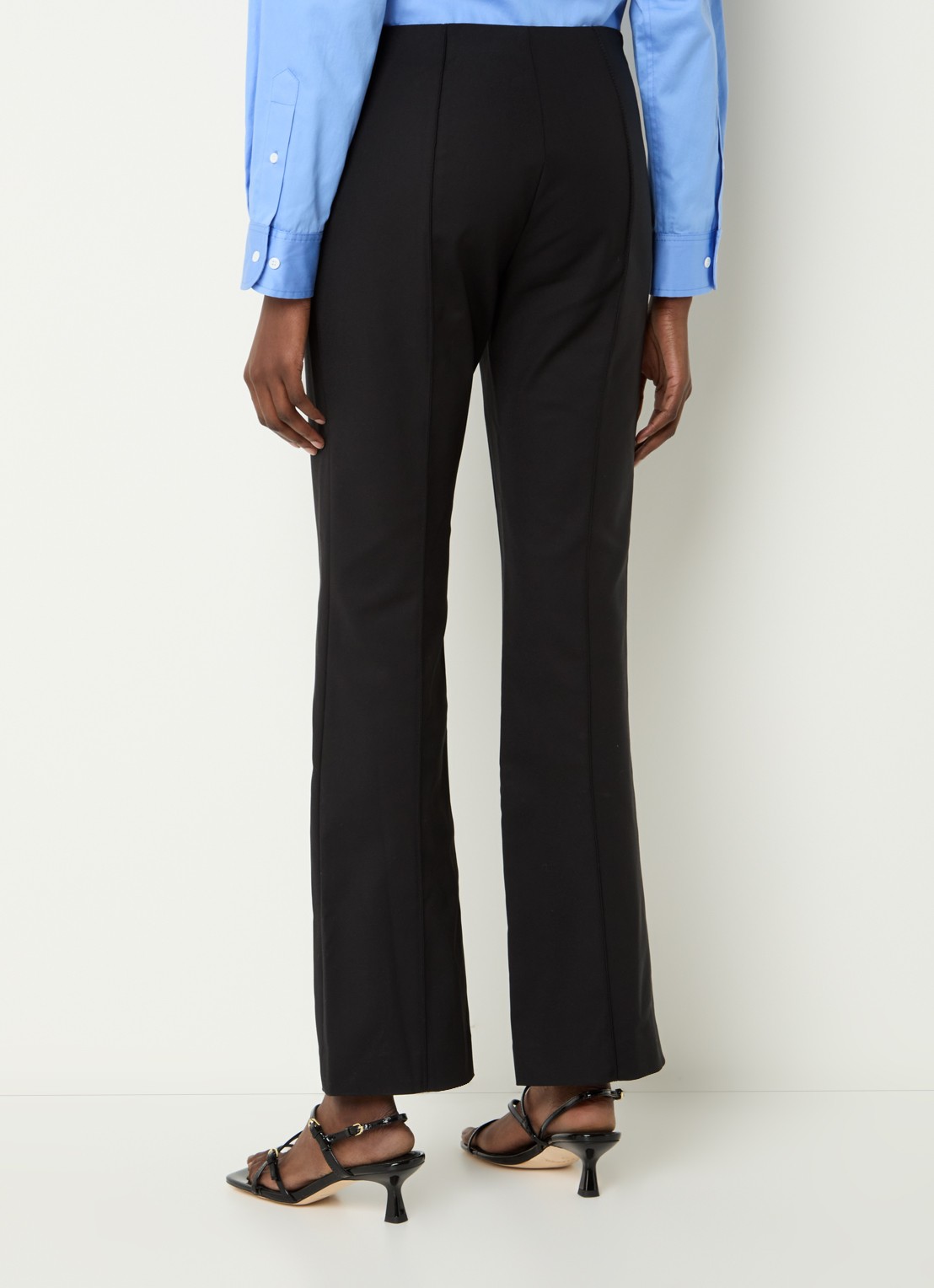Sandro High waist cropped flared pantalon met persplooi - achterkant 4 zwart