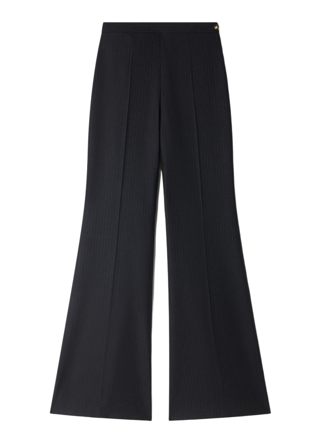 Sandro High waist flared broek in wolblend - voorkant donkerblauw