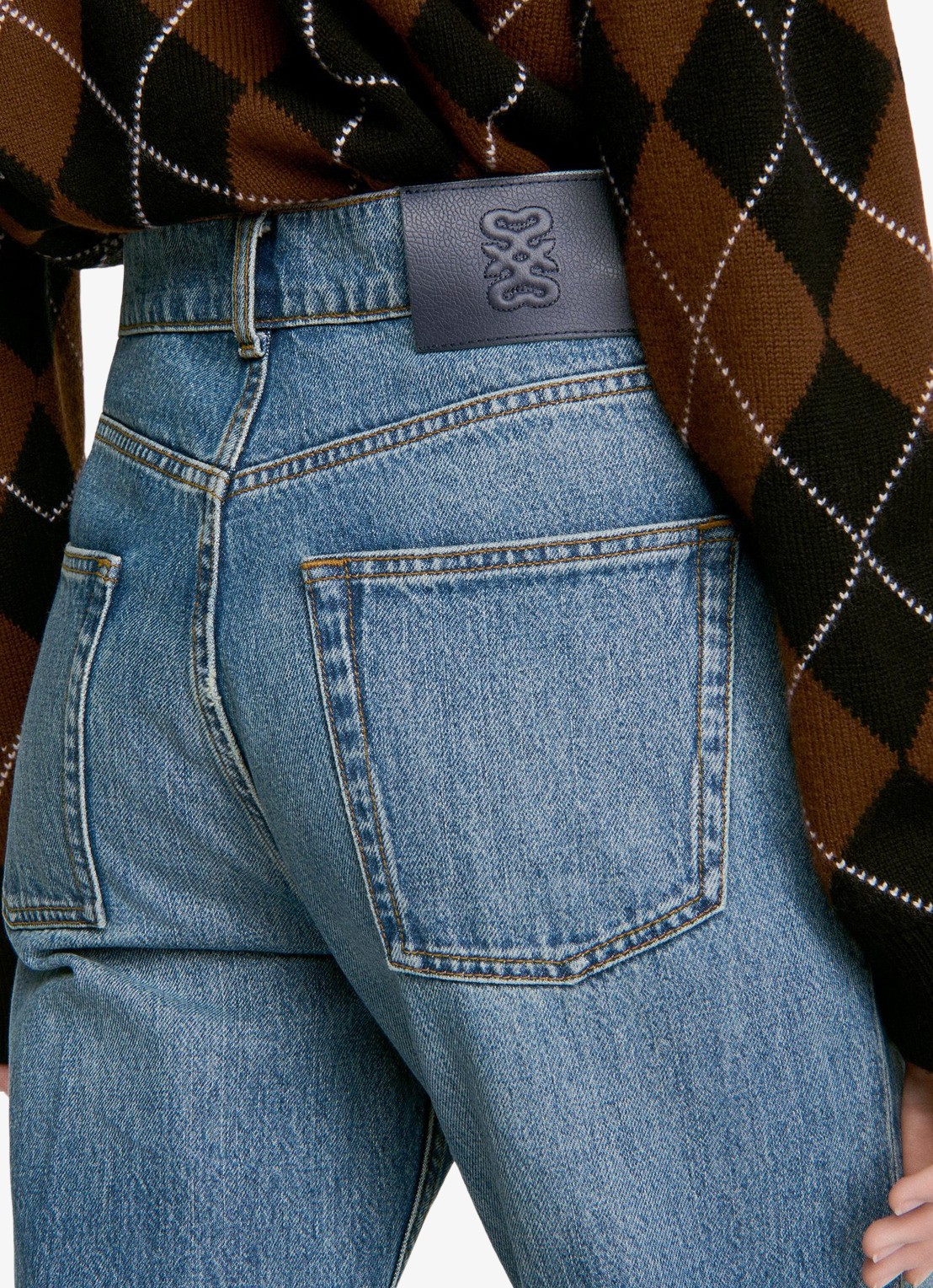 Sandro High waist straight fit jeans met lichte wassing - detail 6 denim