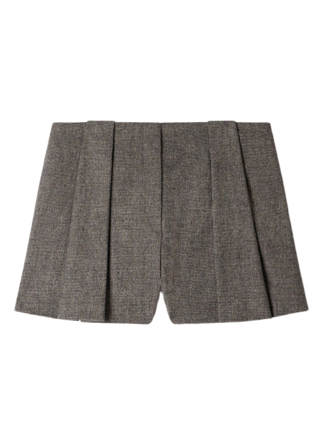 Sandro High waist straight fit korte broek in wolblend - voorkant grijs