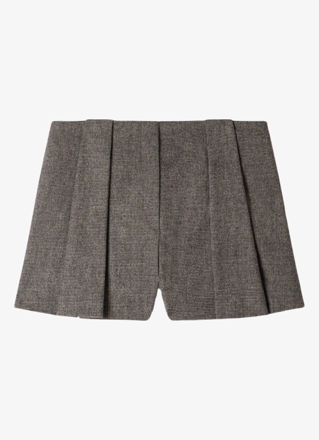 Sandro High waist straight fit korte broek in wolblend - voorkant 2 grijs