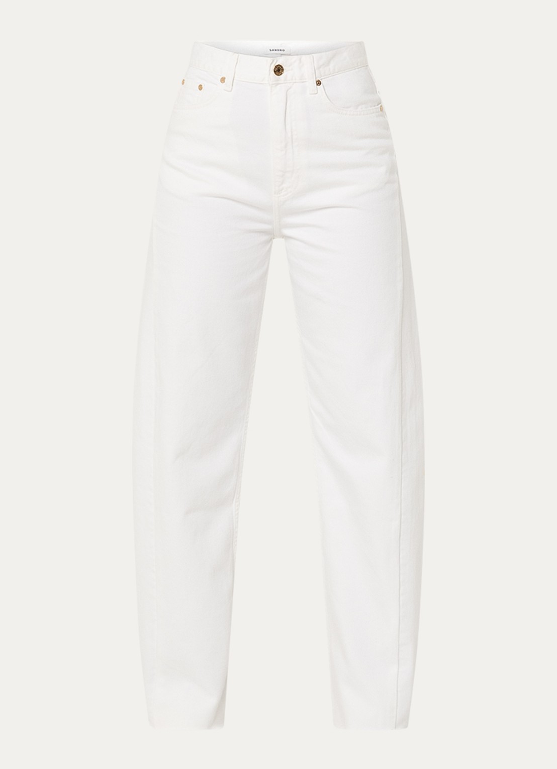 Sandro High waist straight leg jeans met gekleurde wassing - voorkant 4 wit