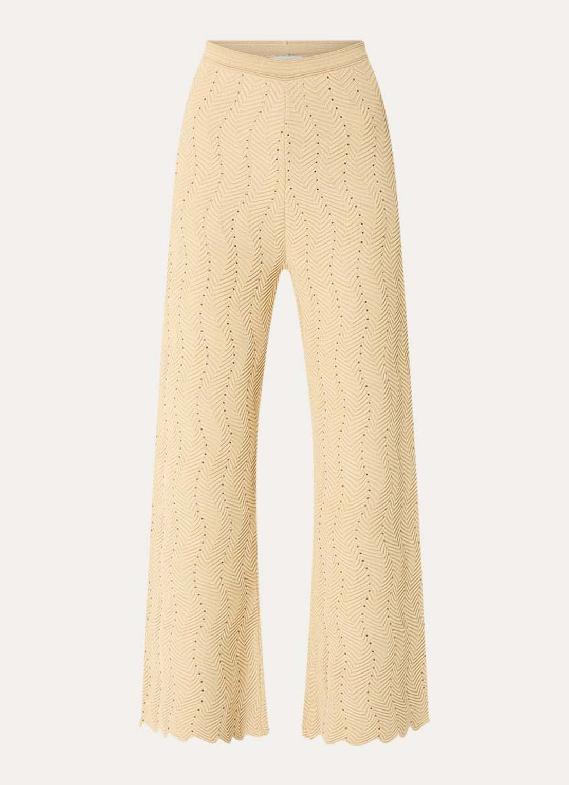 Sandro High waist wide fit broek met lurex en strass - voorkant 3 goud