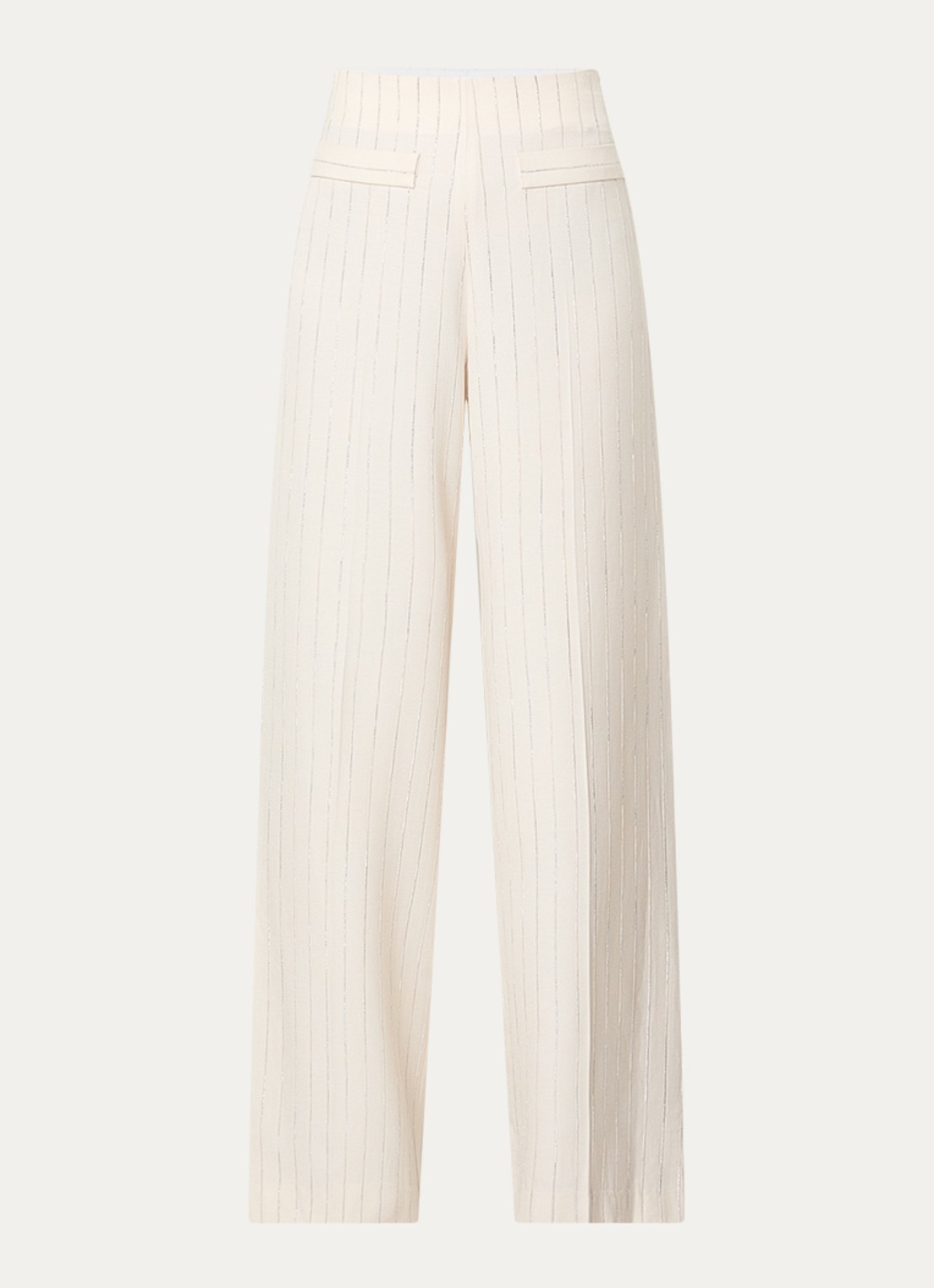 Sandro High waist wide fit pantalon met lurex - voorkant 2 creme