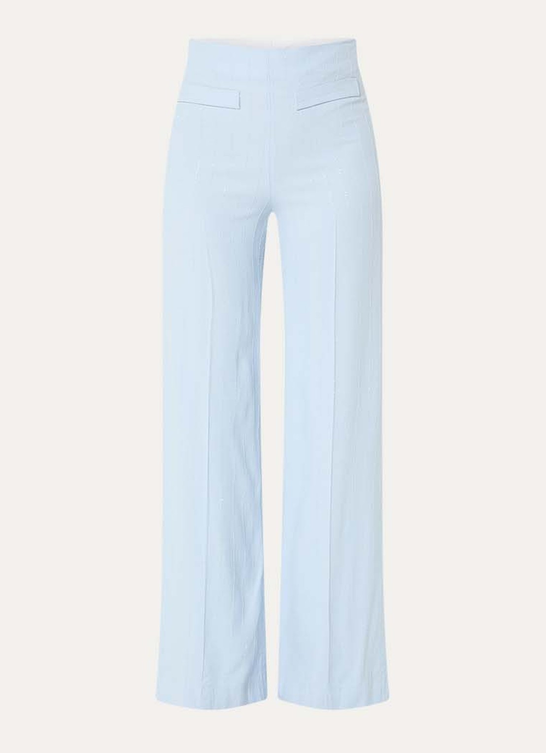 Sandro High waist wide fit pantalon met pailletten - voorkant lichtblauw