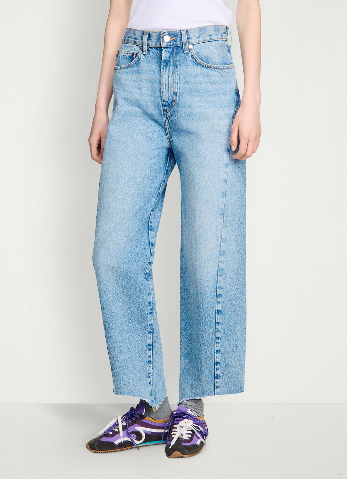 Sandro High waist wide leg jeans met steekzakken - detail 3 indigo