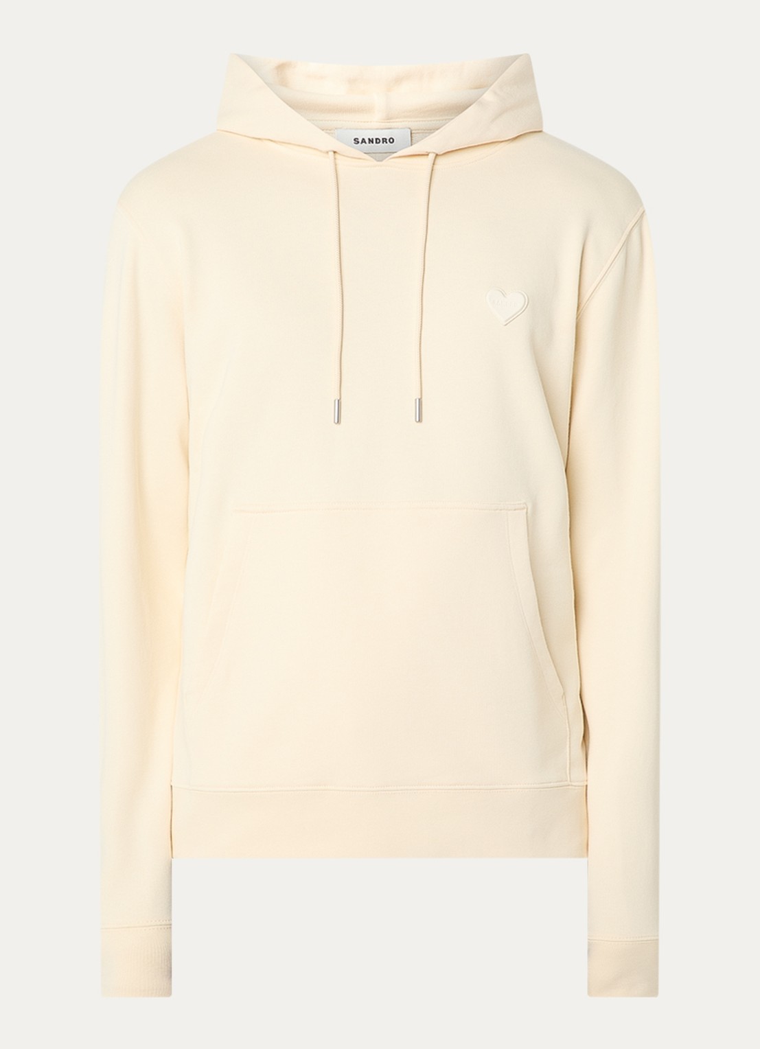 Sandro Hoodie met logo - voorkant 2 creme