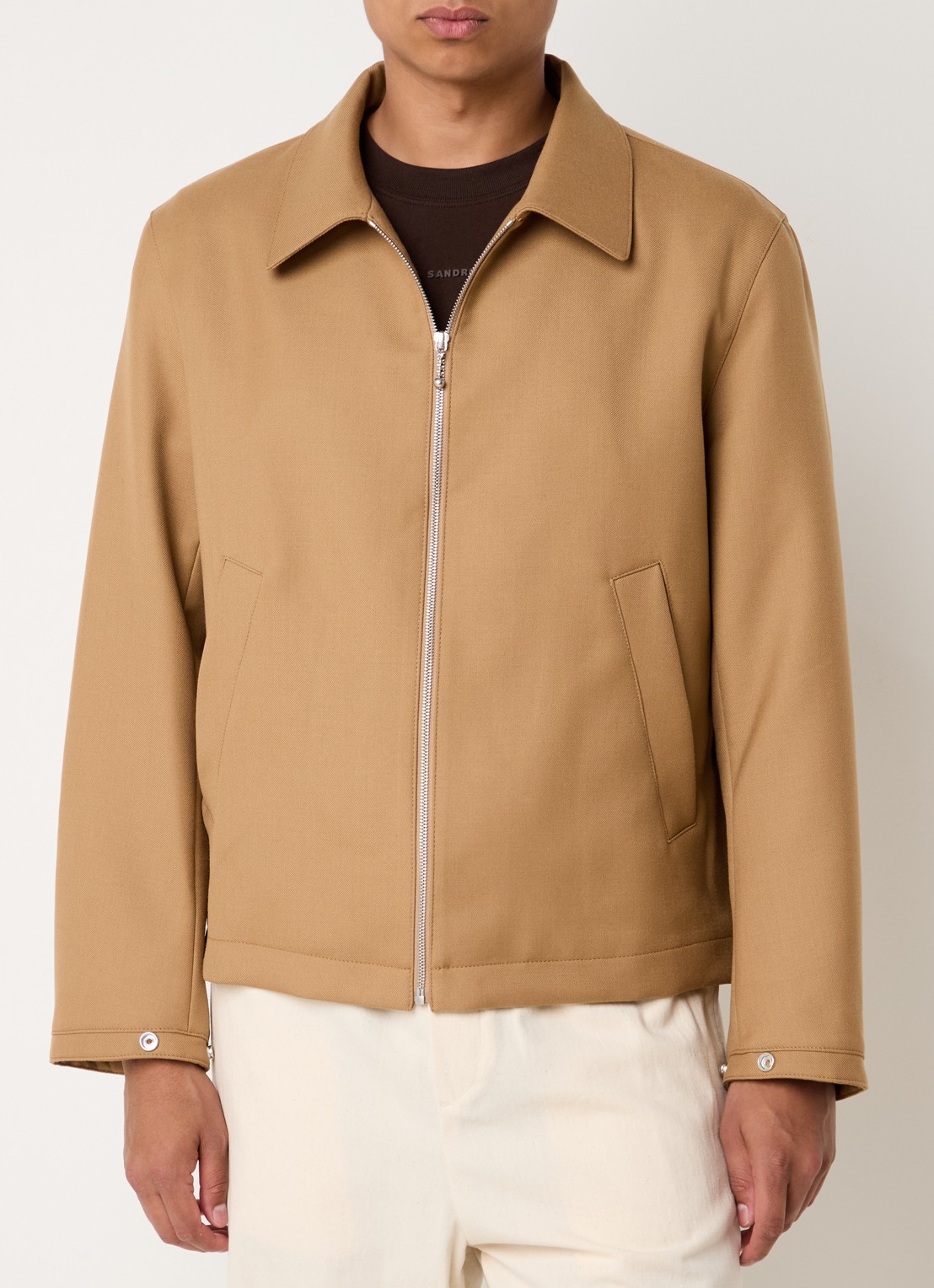 Sandro Jack in wolblend met steekzakken  - detail 4 camel