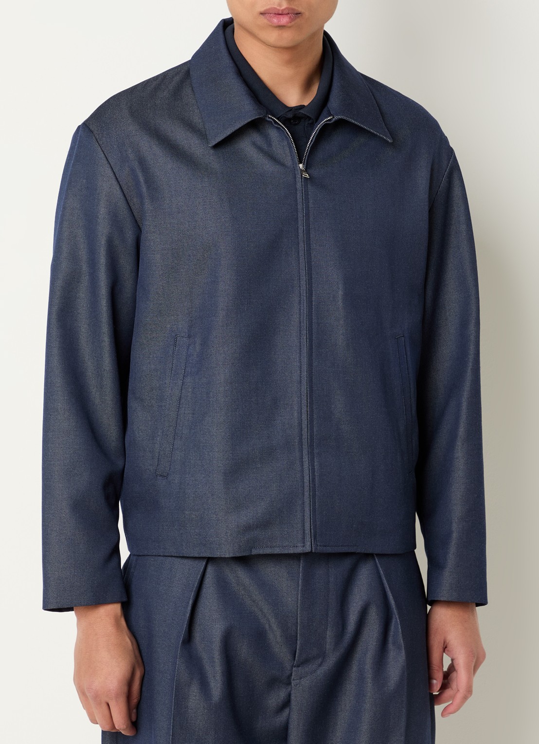 Sandro Jack in wolblend met steekzakken - detail 4 donkerblauw