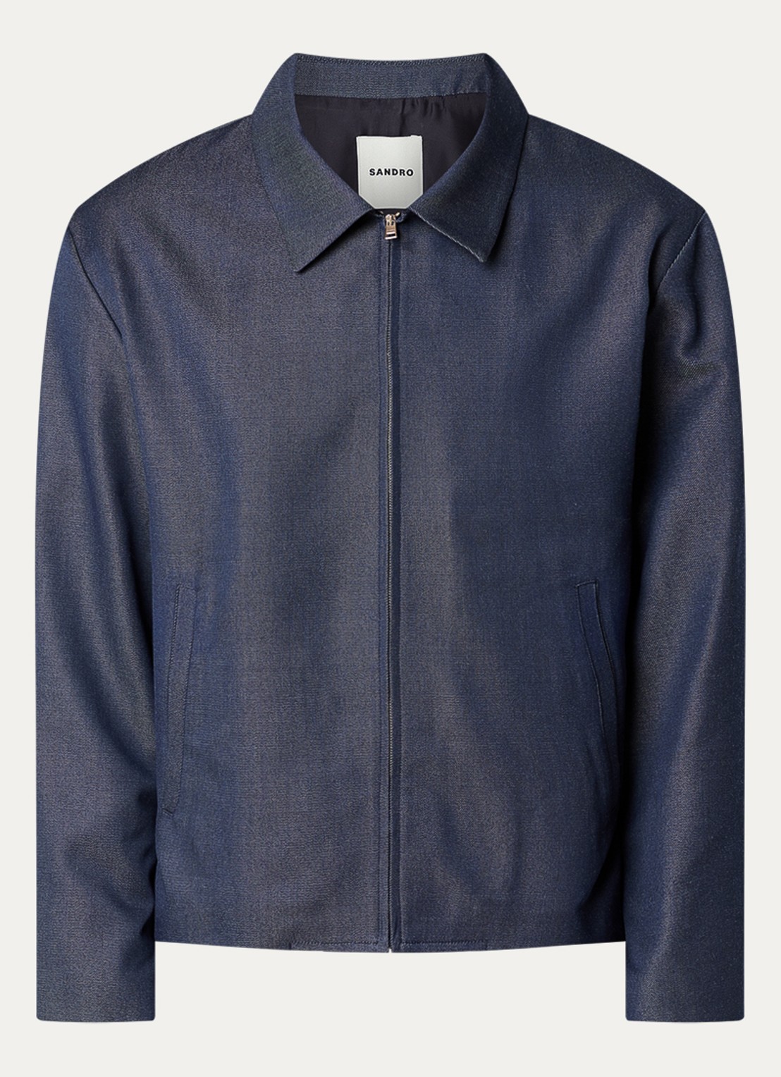 Sandro Jack in wolblend met steekzakken - voorkant donkerblauw