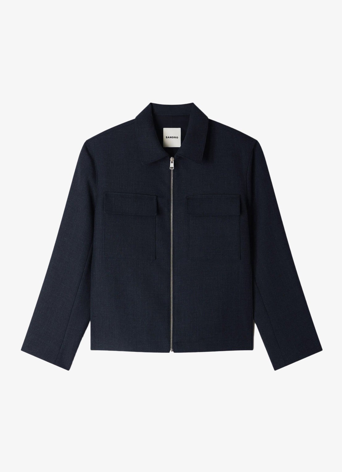 Sandro Jack in wolblend - voorkant 4 donkerblauw