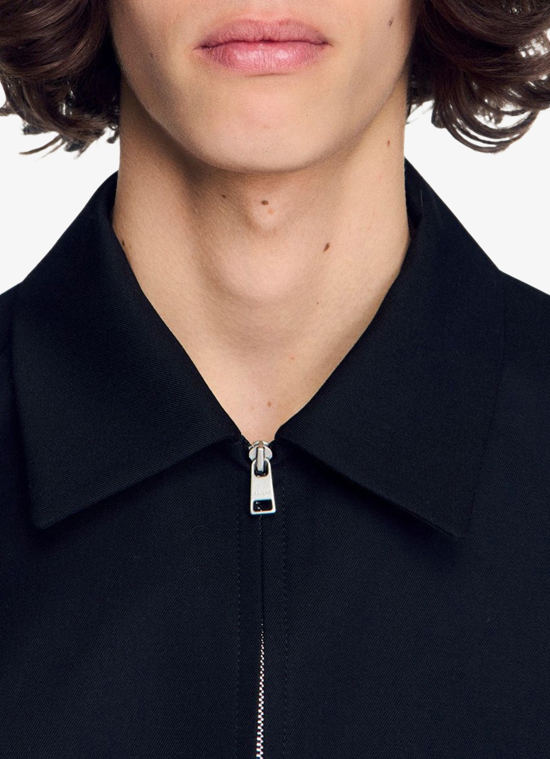 Sandro Jack in wolblend - detail 3 donkerblauw