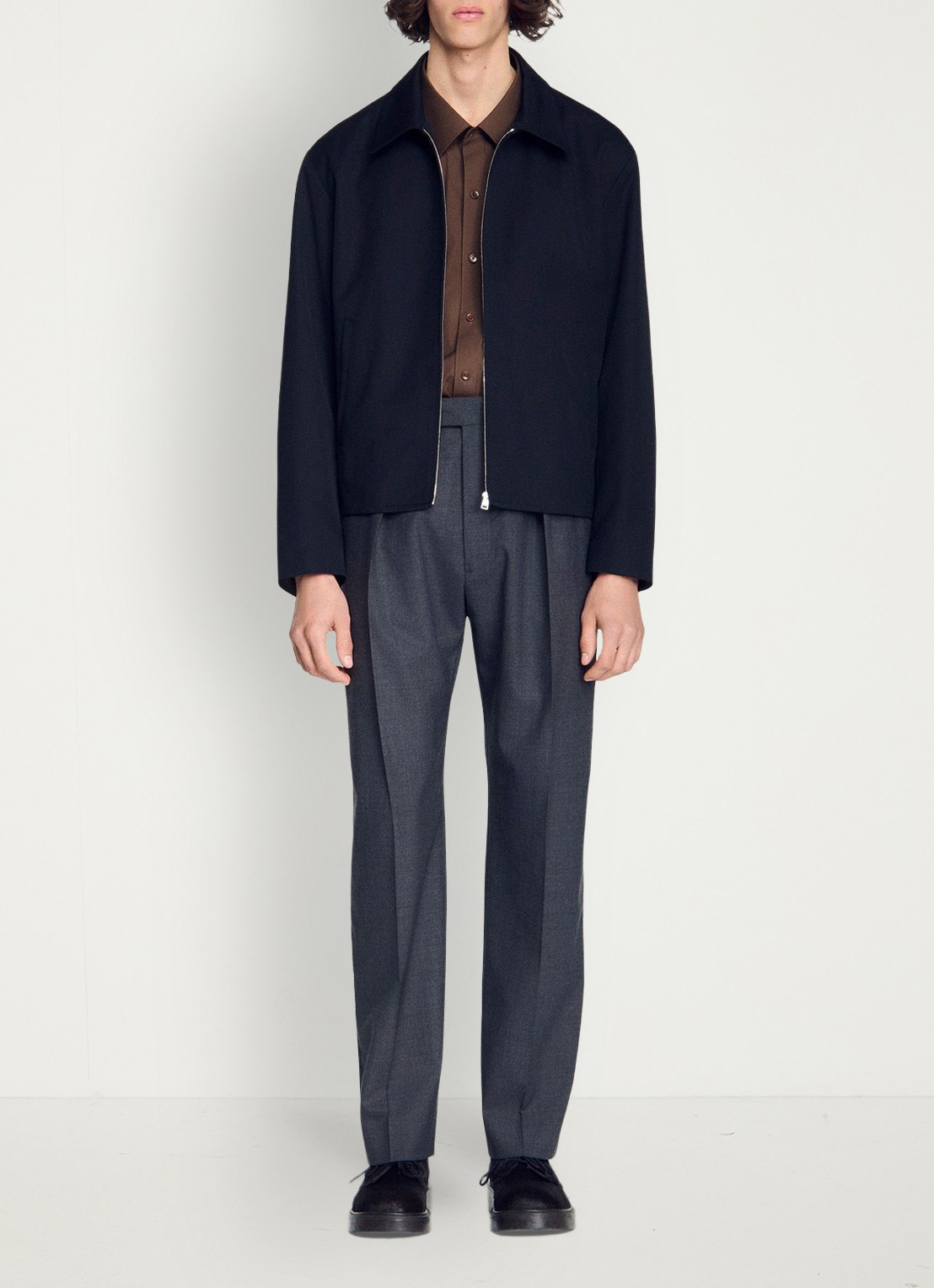 Sandro Jack in wolblend - voorkant 6 donkerblauw
