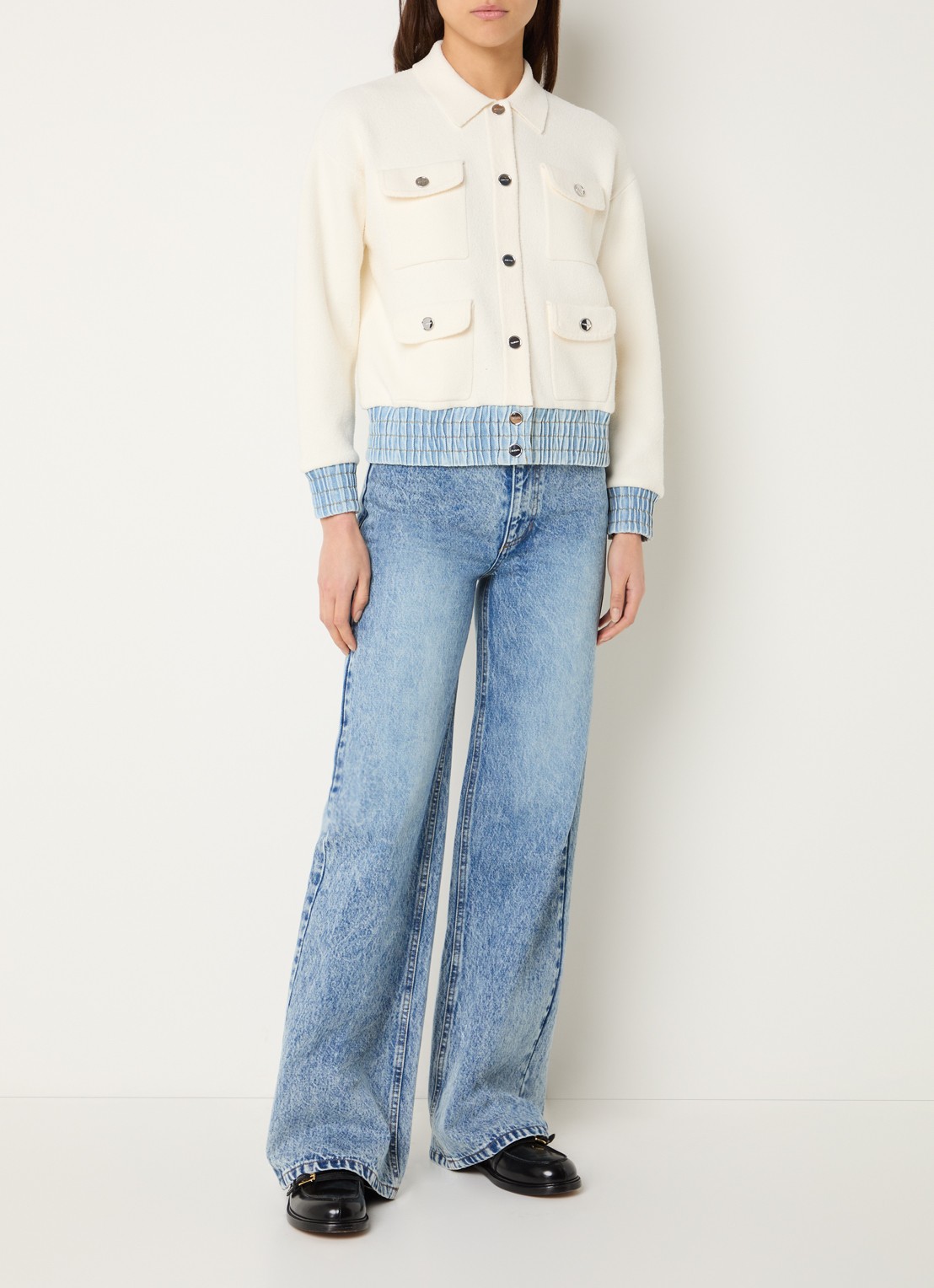 Sandro Jack met bortzakken - voorkant 3 beige
