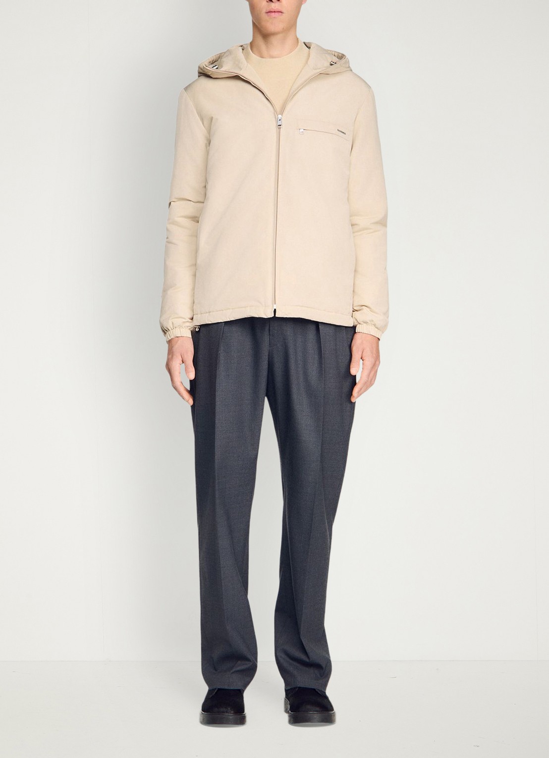 Sandro Jack met capuchon en logo - detail 4 beige