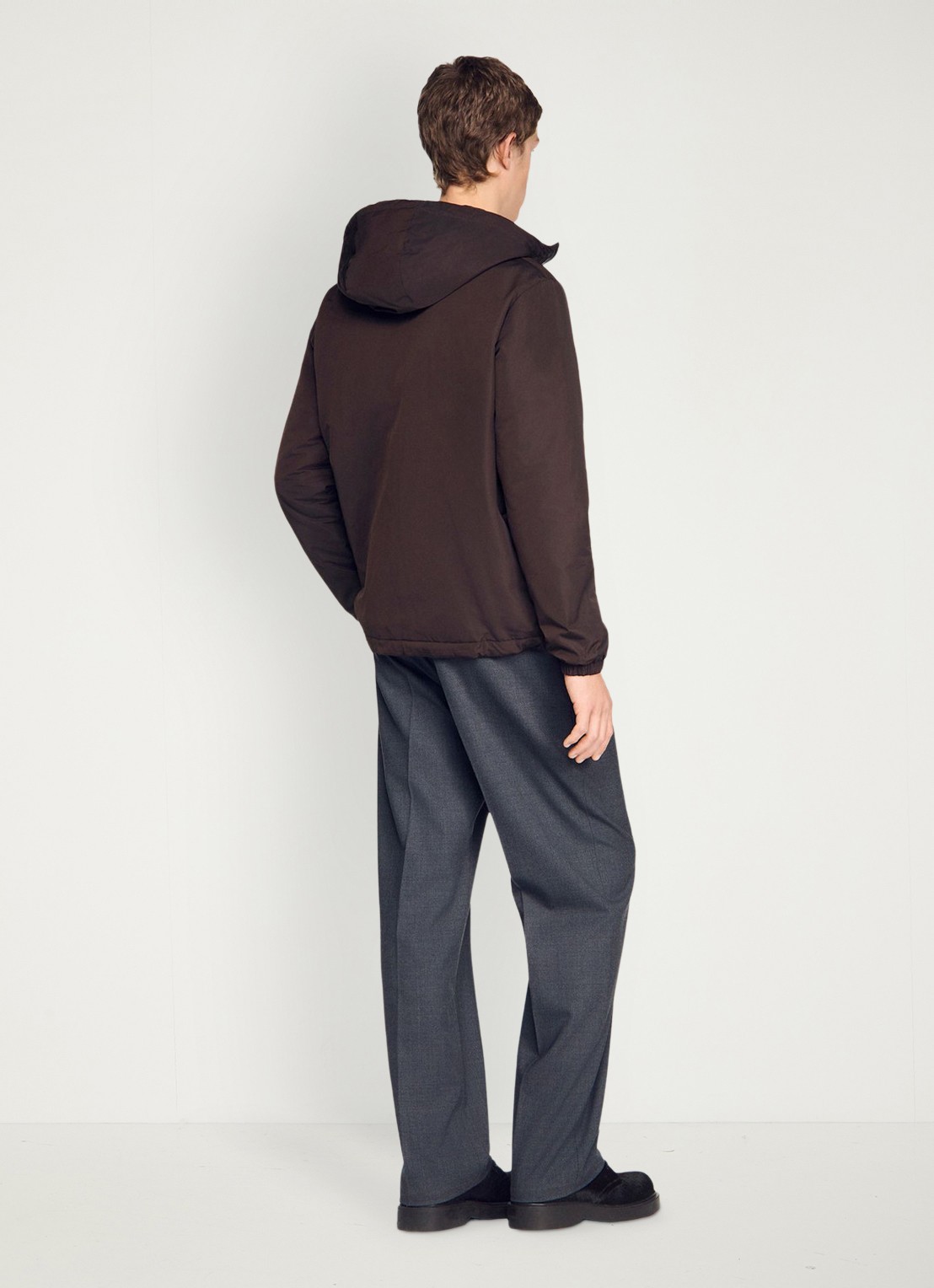 Sandro Jack met capuchon en logo - achterkant 2 chocoladebruin