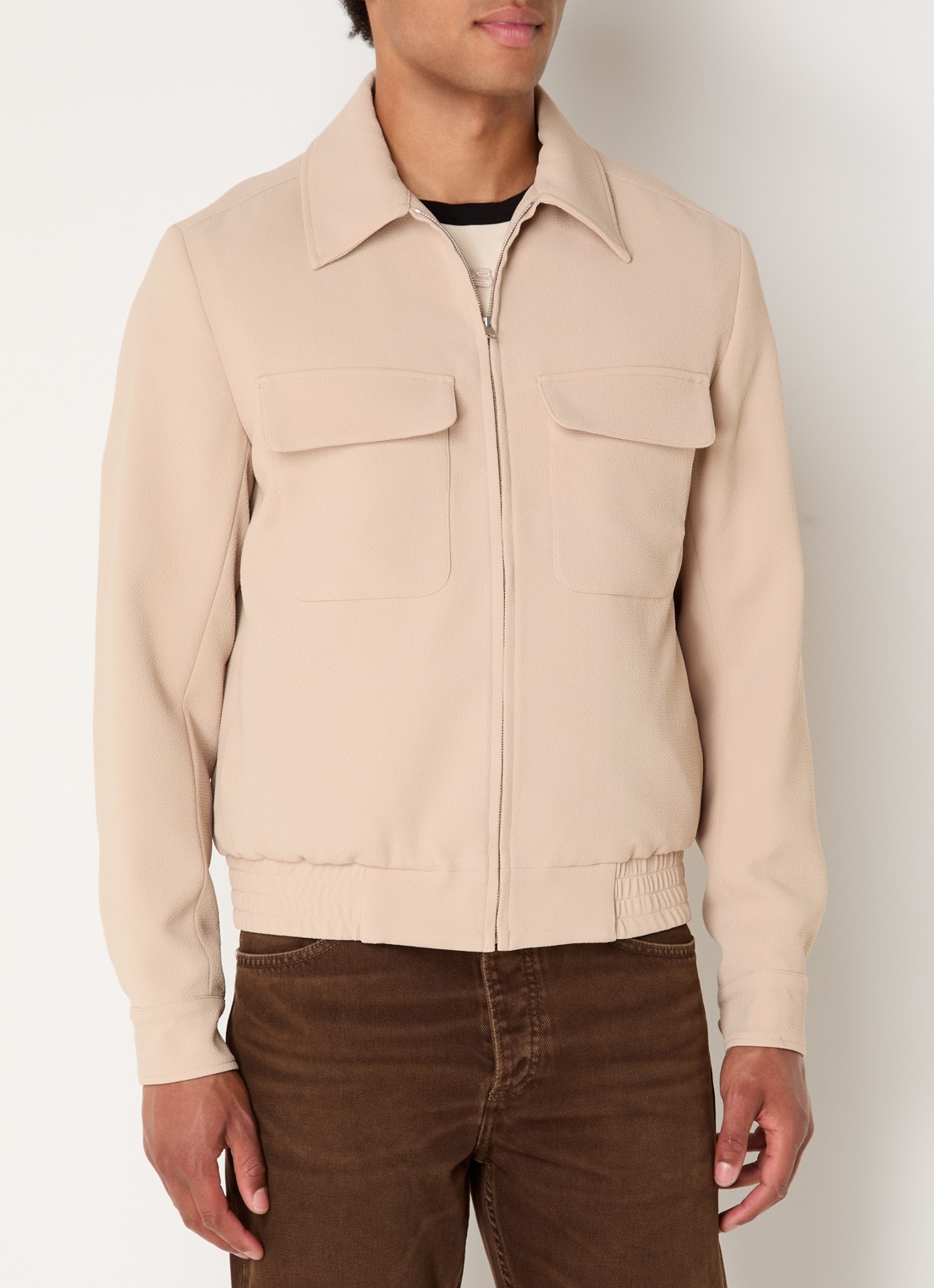 Sandro Jack met klepzakken - detail 4 beige
