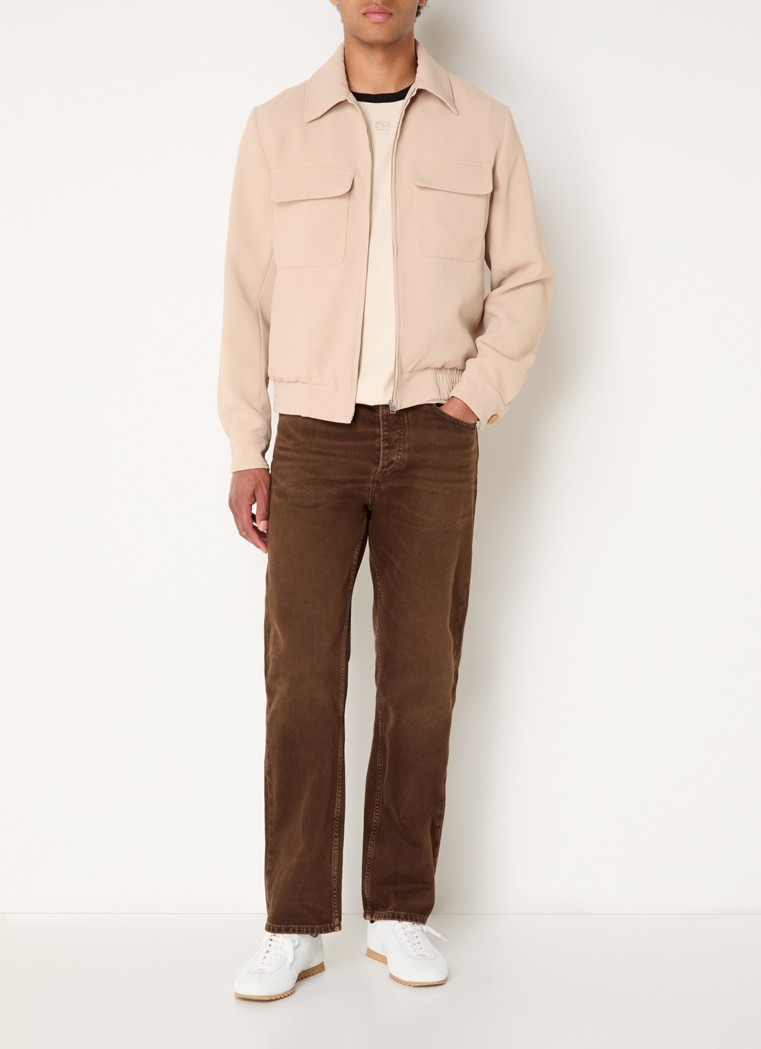 Sandro Jack met klepzakken - voorkant 3 beige