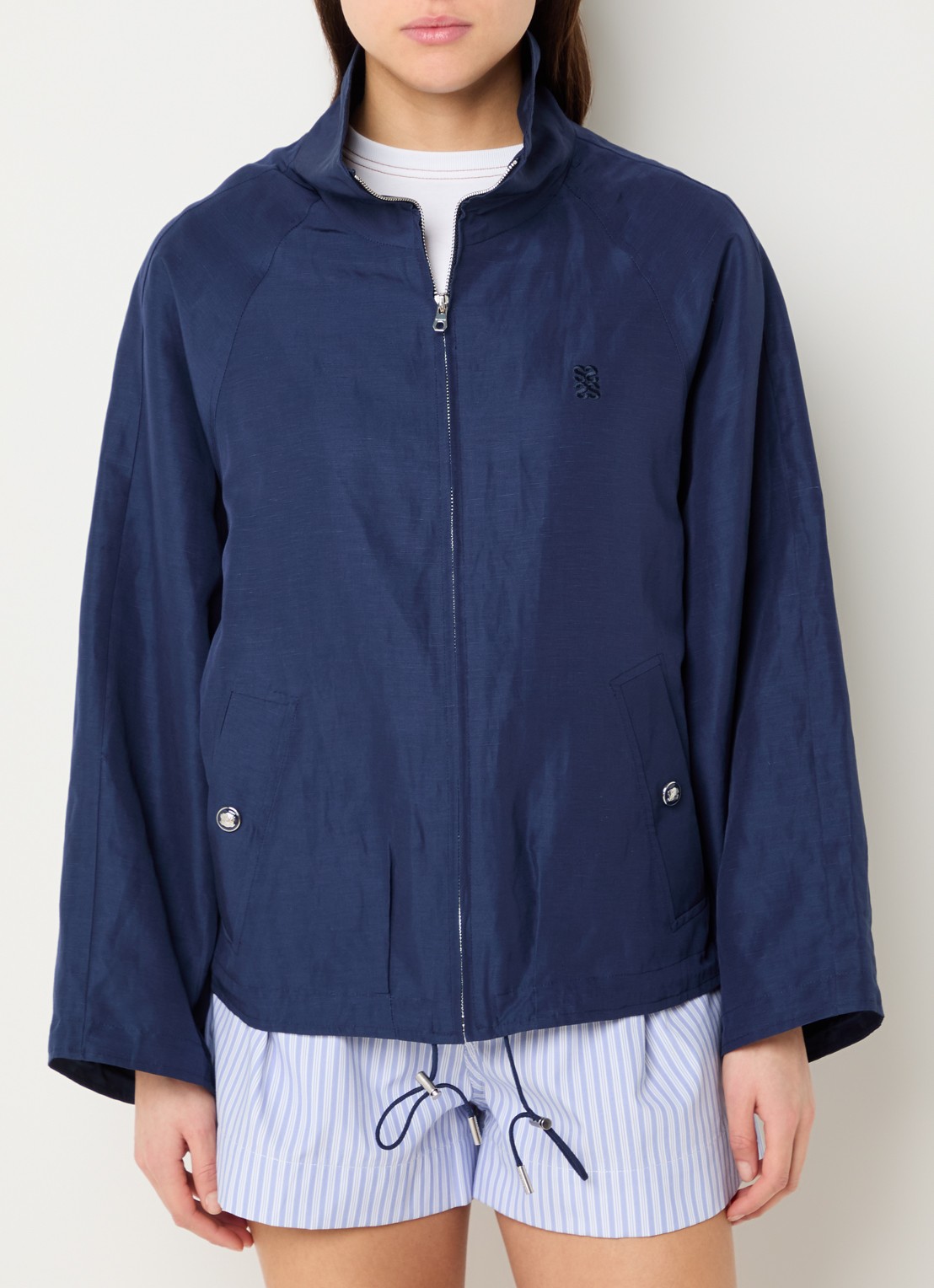 Sandro Jack met logo en steekzakken - detail 4 donkerblauw
