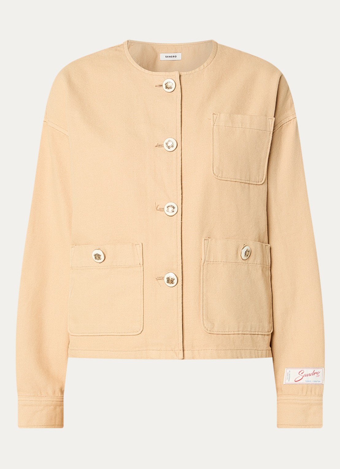Sandro Jack met opgestikte zakken en logo - voorkant camel