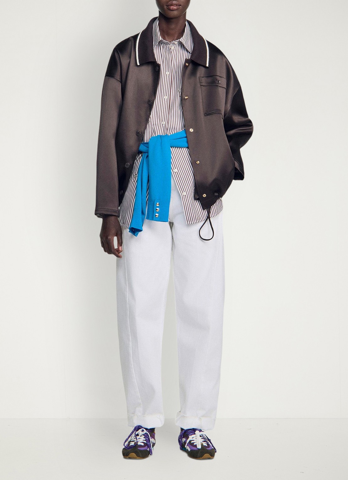 Sandro Jack met polokraag - detail 2 bruin