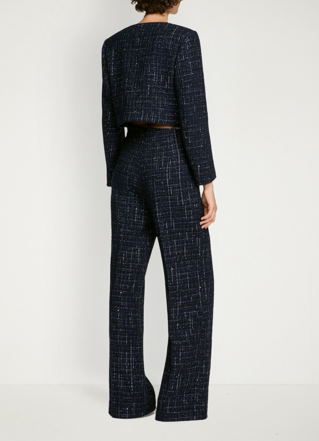 Sandro Jack met tweed-look - achterkant 6 donkerblauw