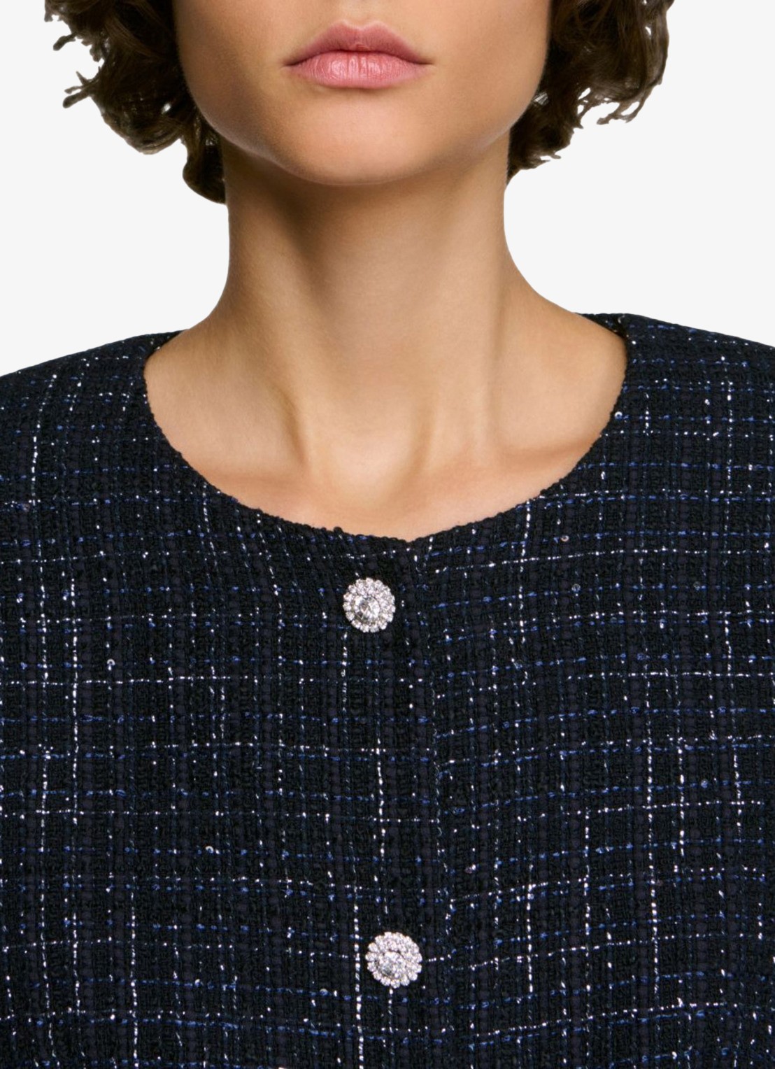 Sandro Jack met tweed-look - detail 3 donkerblauw