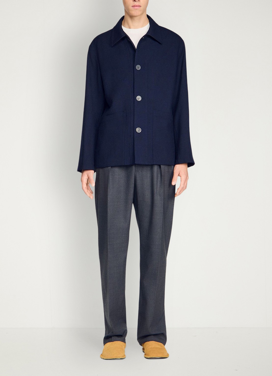 Sandro Jack van scheerwol met opgestikte zakken - detail 5 midnight blue / blauw