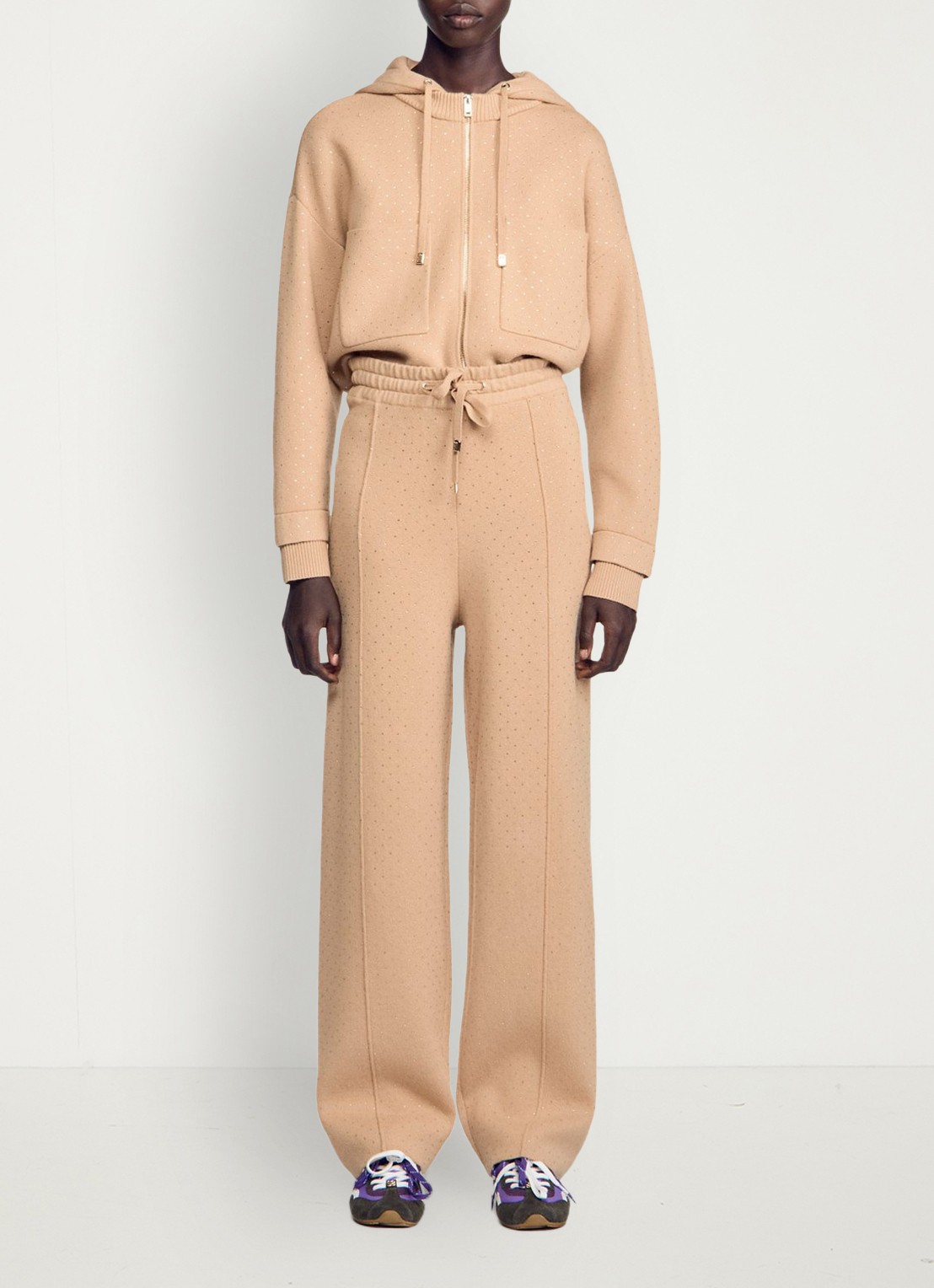 Sandro Joggingbroek met strass - voorkant 5 camel