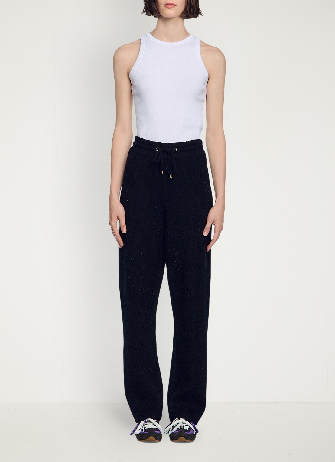 Sandro Joggingbroek met strass - voorkant 6 zwart