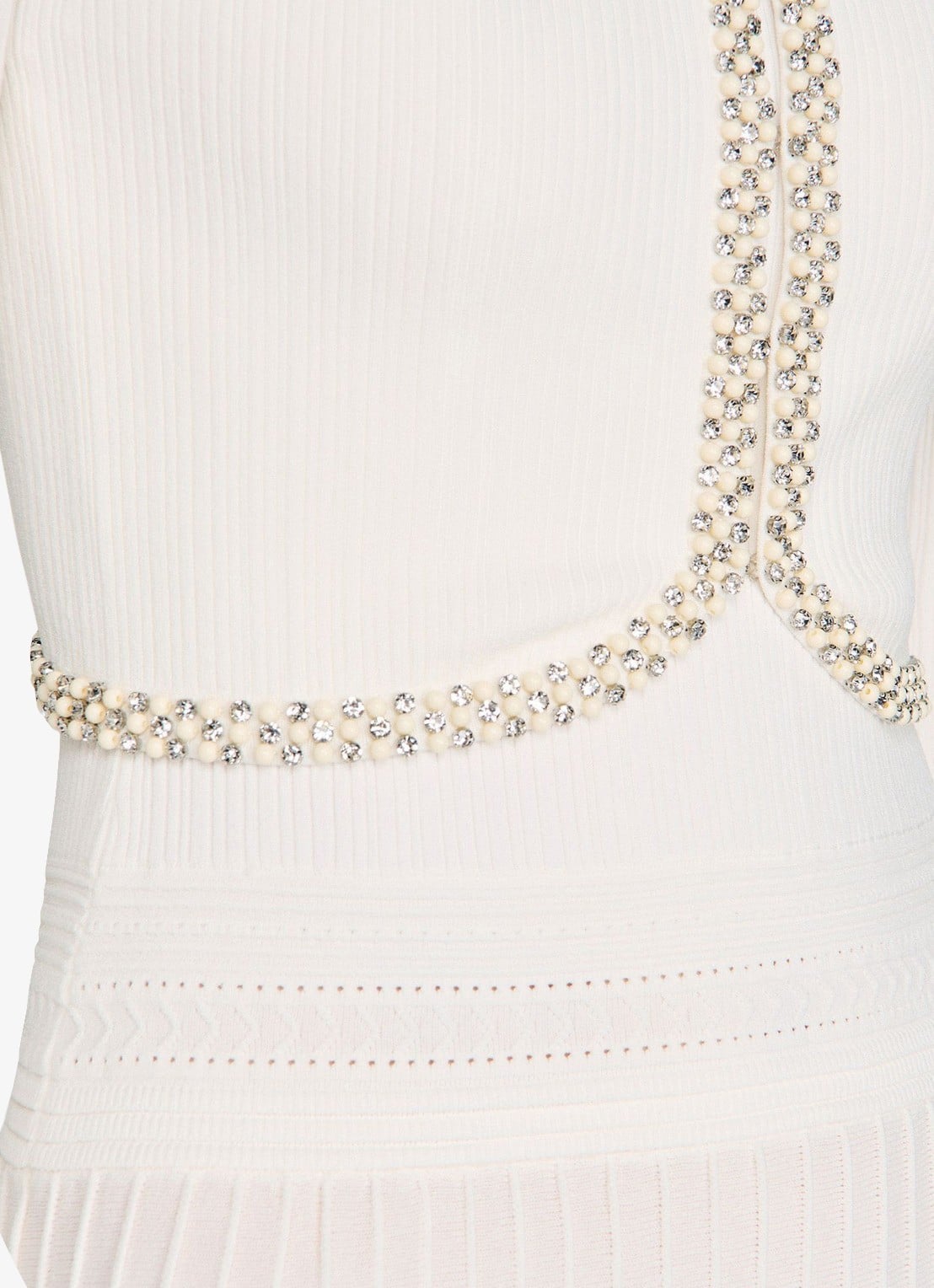 Sandro Kort vest met parels en stras - detail 4 wit