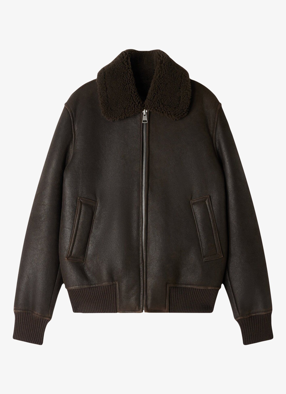 Sandro Lammy coat met steekzakken - voorkant 5 donkerbruin