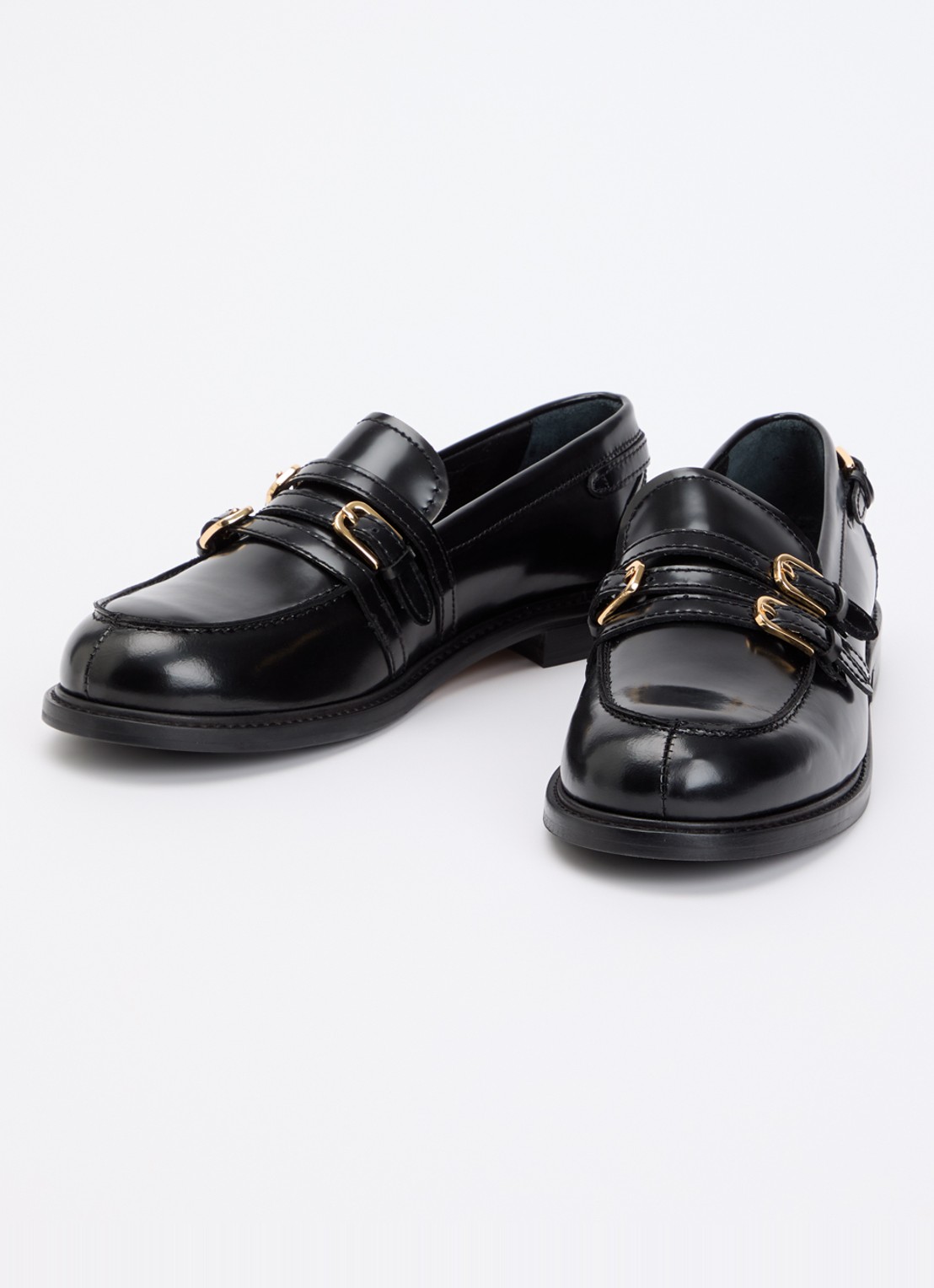 Sandro Loafer van kalfsleer  - detail zwart