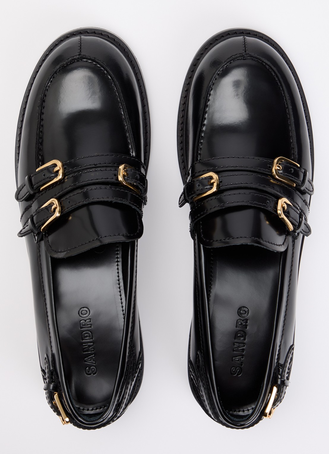 Sandro Loafer van kalfsleer  - detail 2 zwart