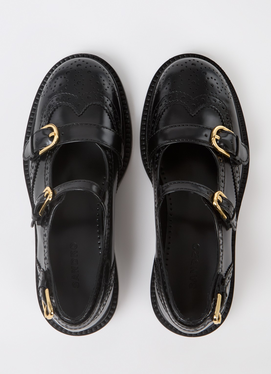 Sandro Loafer van leer - detail 4 zwart