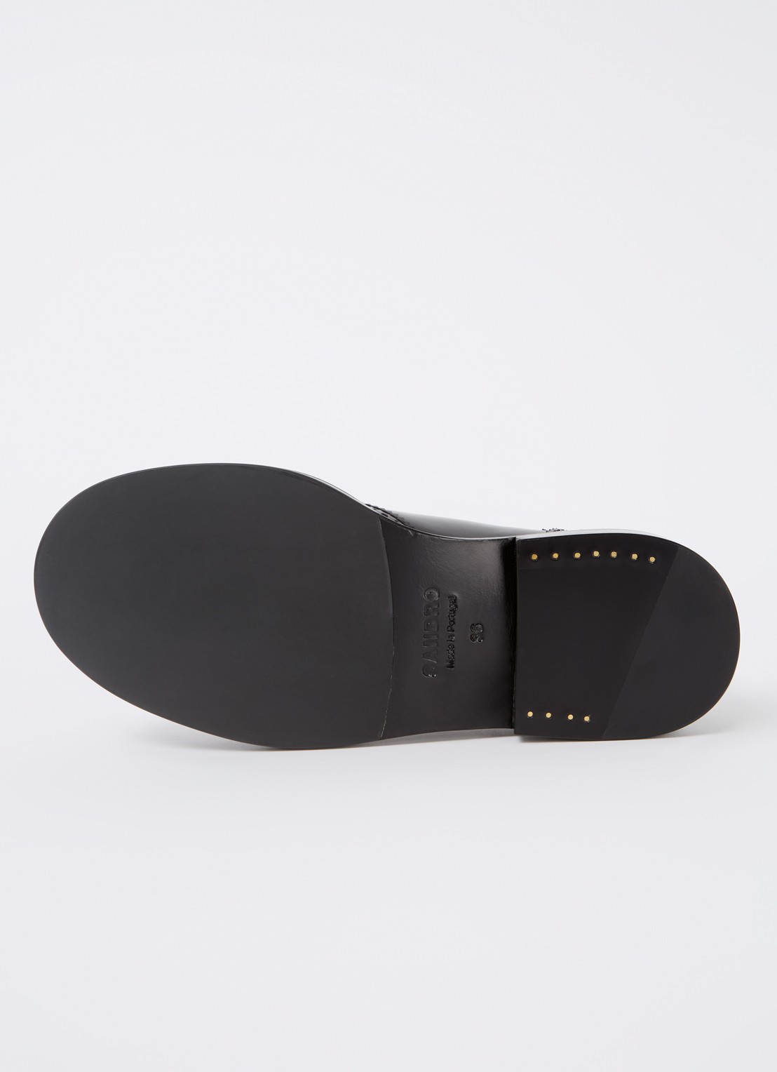 Sandro Loafer van leer - detail 5 zwart
