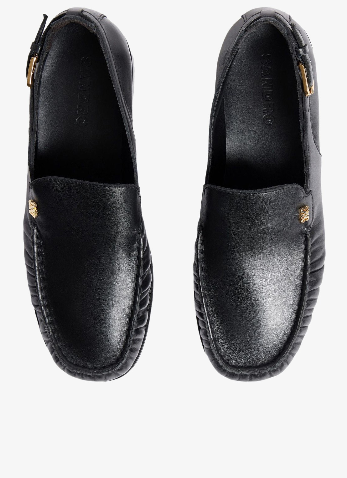 Sandro Loafer van leer - detail 3 zwart