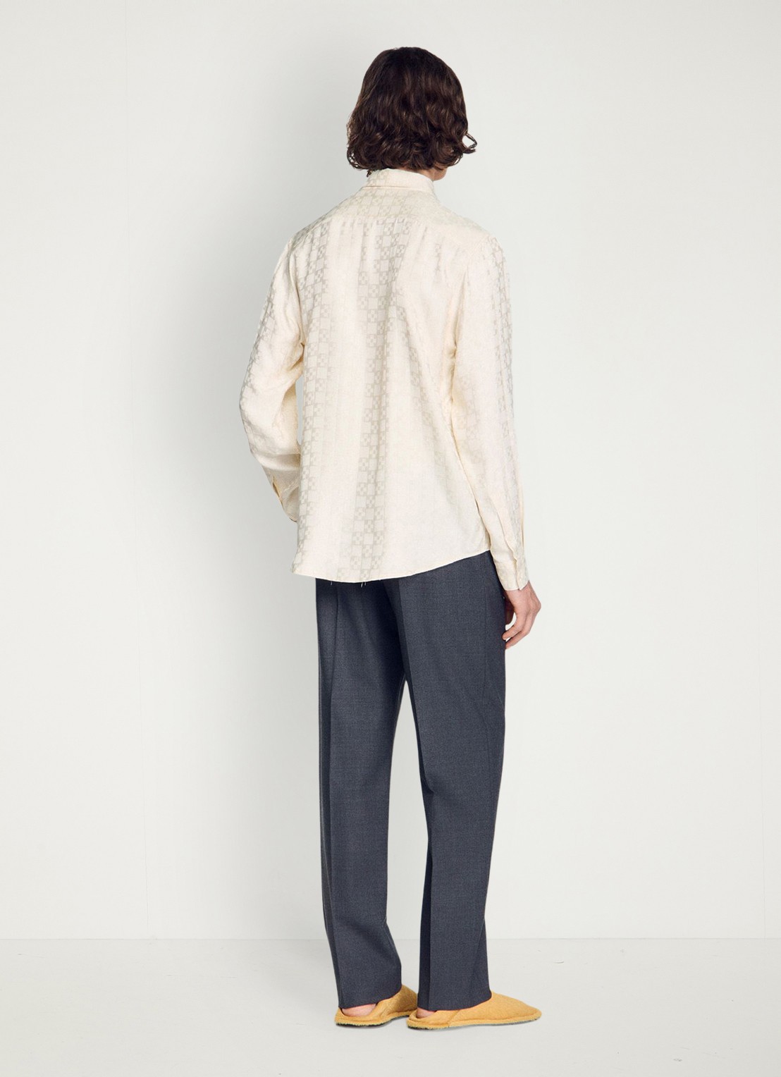 Sandro Loose fit blouse met ruitdessin - achterkant 4 wit